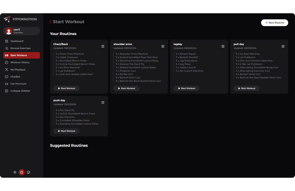 Fitformotion - Start Workout